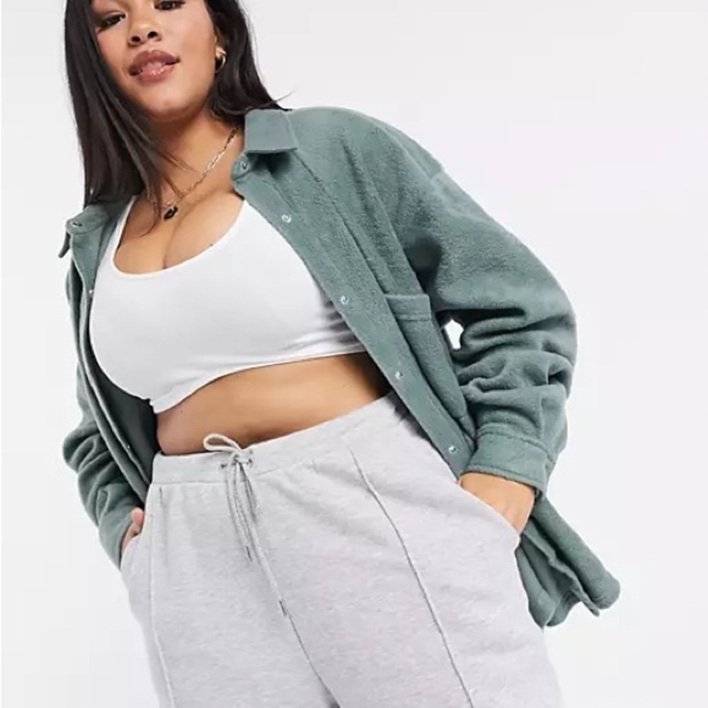ASOS DESIGN Curve Oversized Fleece Shacket